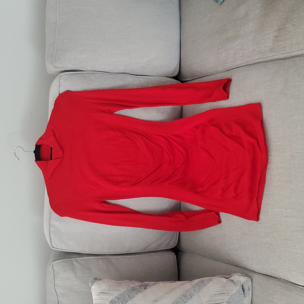 Express Red Long Sleeve Mini Dress turtleneck